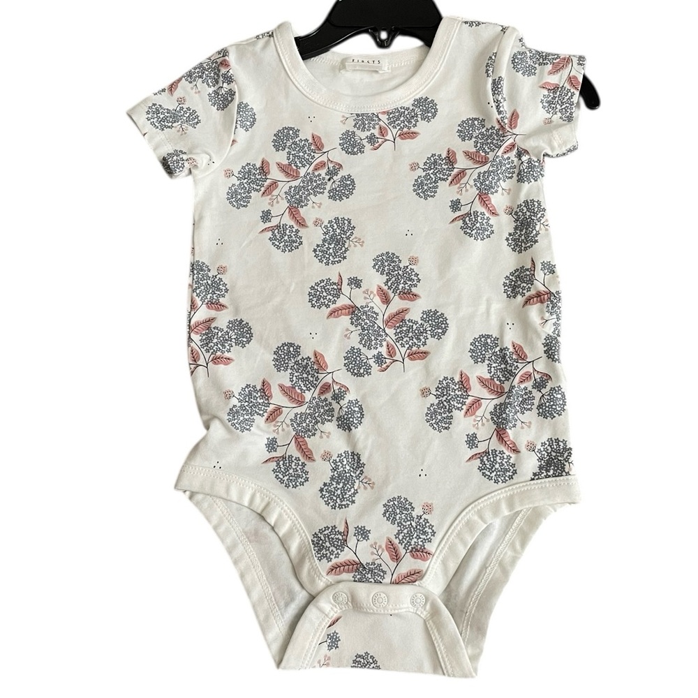 Nordstrom White Floral Tee with Dusty Pink Ribbed Bloomers - Picture 2 of 6